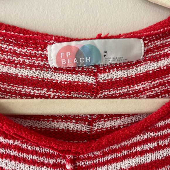 Free People Sz S Oversized‎ Pulover Open Stretch Open Knit Textured Sweater Top - Picture 3 of 5